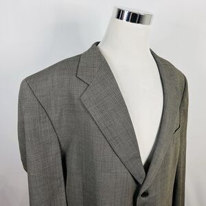 Jack Victor 54L Sport Coat 100% Wool Beige Brown Knit Three Button Lined